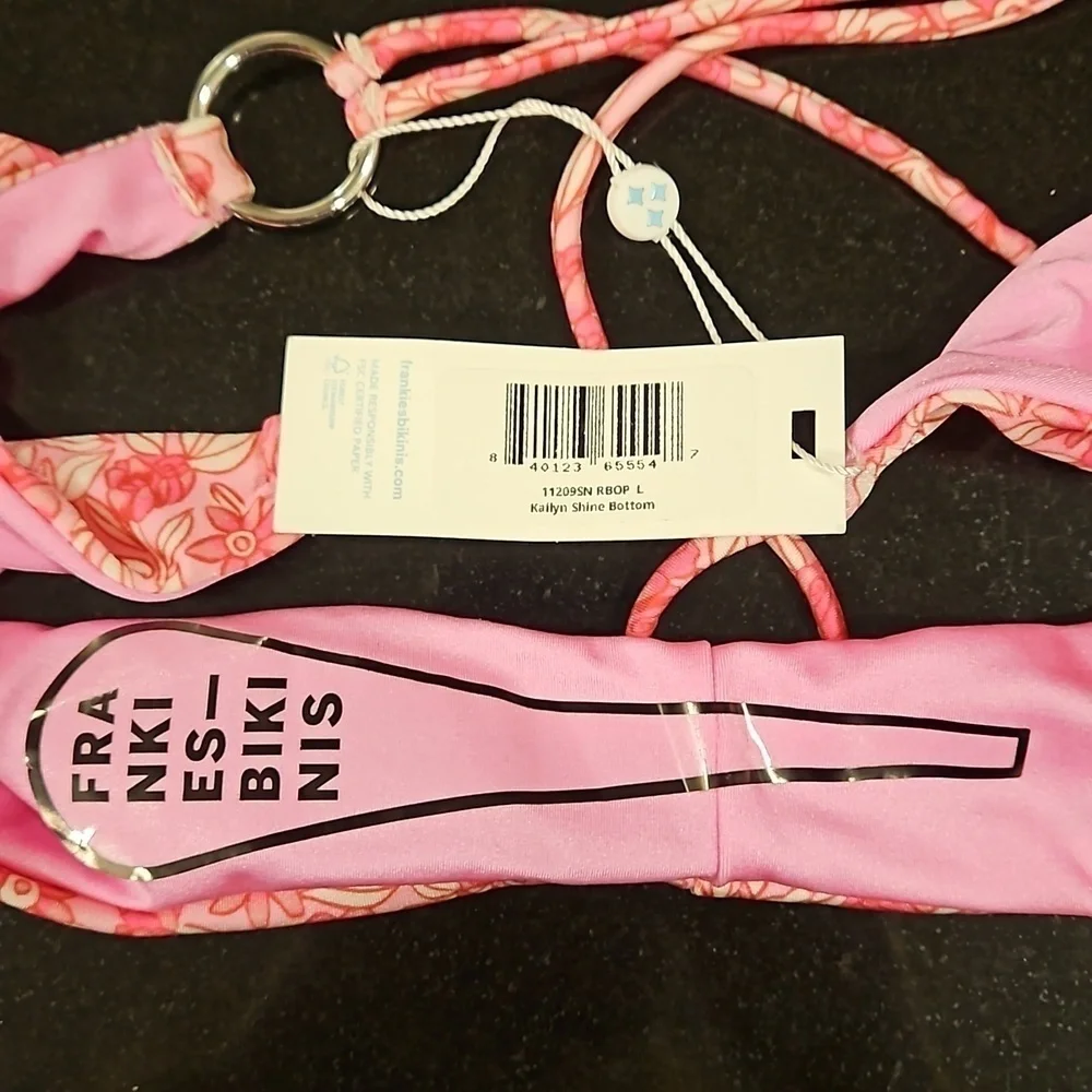 💕FRANKIES BIKINIS💕 Kailyn String Bikini Bottom ~ Rose Bouquet Large L NWT